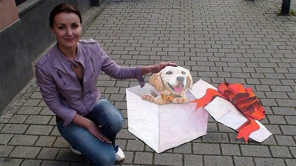 Объемная ЗD живопись на асфальте от художника Николая Арндта