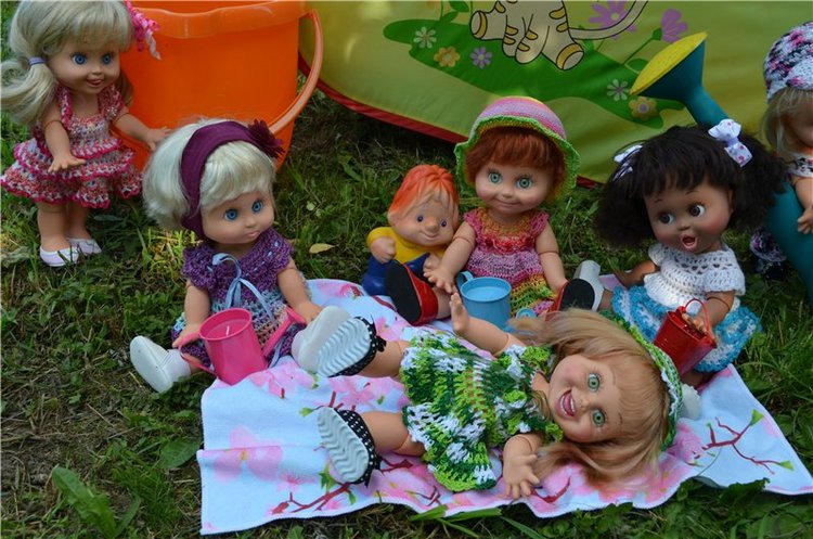 Фэйсинки и Майя на даче — Куклы Galoob Baby Face (Фейсинки): винтаж 90