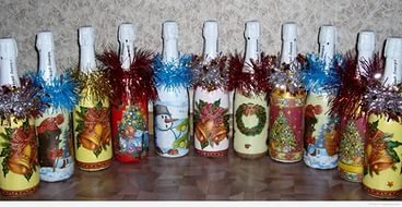 Новогодний декор бутылок — Интересное и необычное: фотоподборки