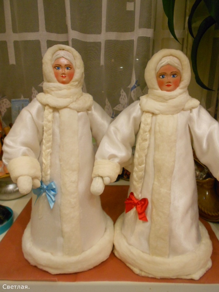 МК: "Новогодняя парочка - Дед Мороз и Снегурочка. Воронежской ФИ. После полной реставрации, с заменой элементов декора"