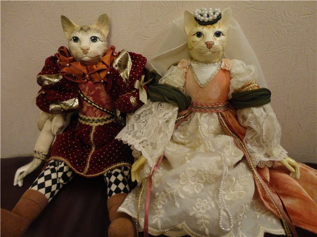 Повесть о Ромео и Джульетте. Куклы-коты коты из фарфора - Katerines collection (фото 3)