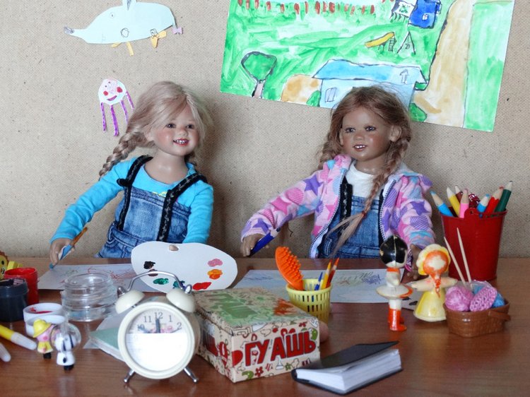 Девочки рисуют — Куклы Annette Himstedt (Аннетт Химстедт): коллекционные (фото 3)
