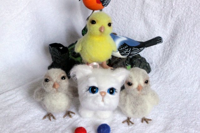 Моя кошечка валянием из шерсти готова