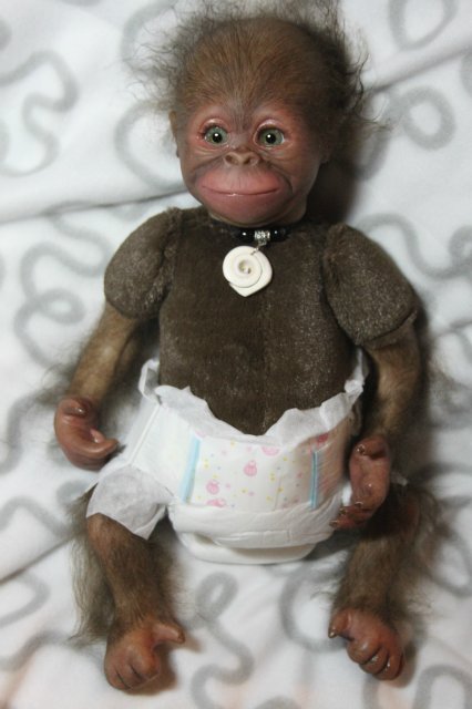 Бонька, обезьянка реборн Элины Кудрявцевой (фото 6)