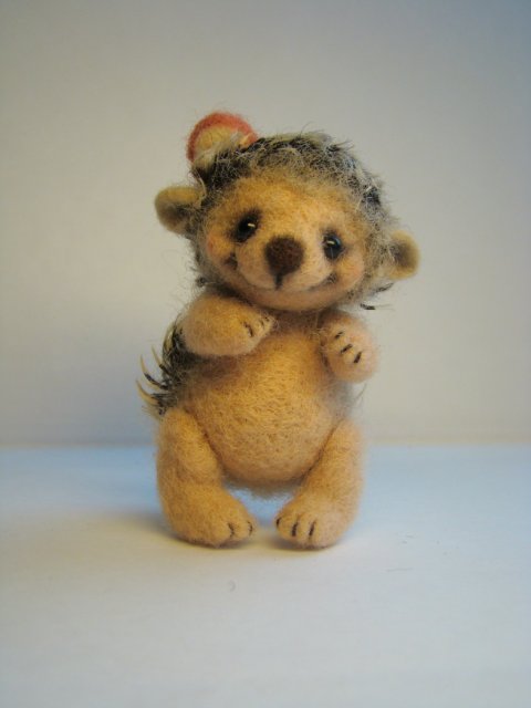 Весна, ёжики проснулись. Игрушки валянием из шерсти ручной работы (фото 6)