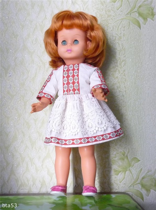 Шьем платье с рукавом реглан на куклу 50см