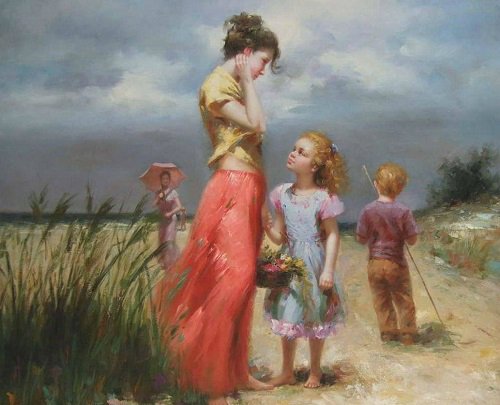 Мама и дети в работах Пино Даени
