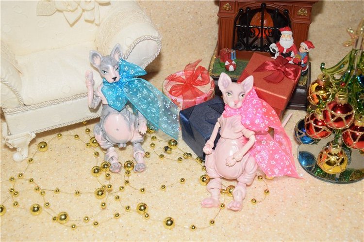 Парочка Бони и Клайд - котики сфинксы, авторские игрушки Юлии Нечаевой (фото 6)