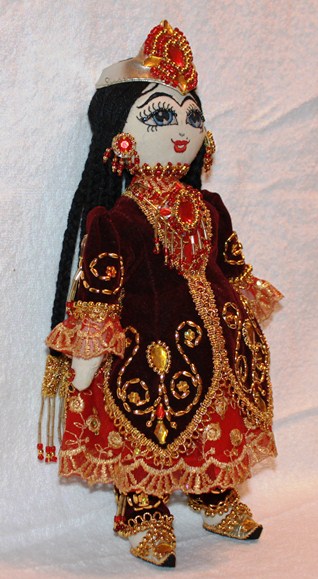 Современная национальная текстильная кукла ручной работы. Ширин