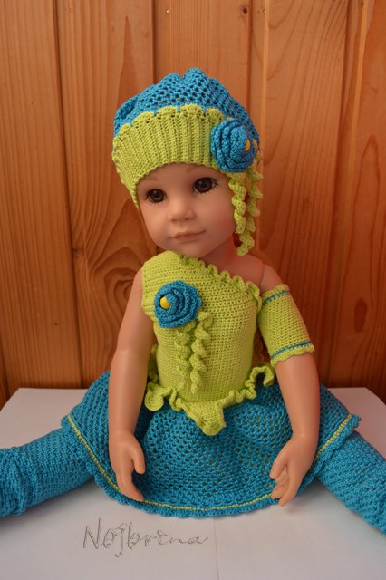 Цветочное настроение. Кукла Gotz Ханна с собачкой (фото 9)