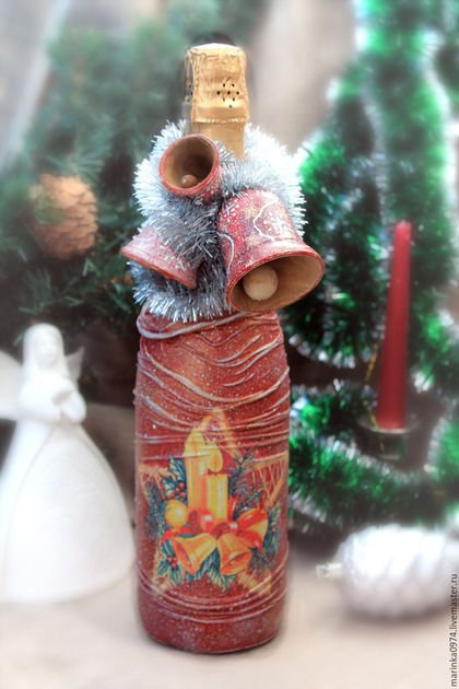 Новогодний декор бутылок — Интересное и необычное: фотоподборки (фото 4)