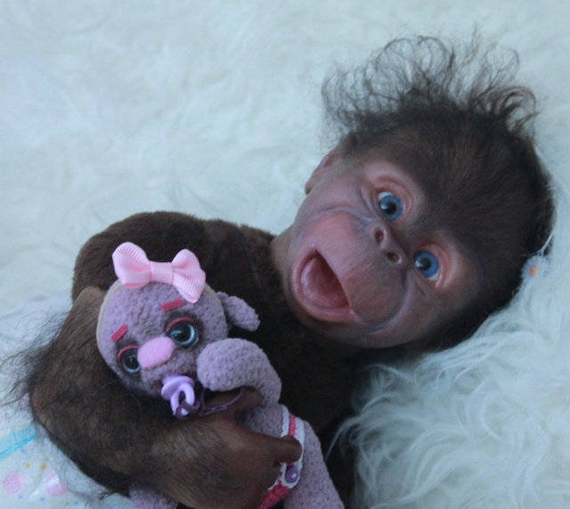 Манюня - обезьянка реборн Элины Кудрявцевой (фото 10)