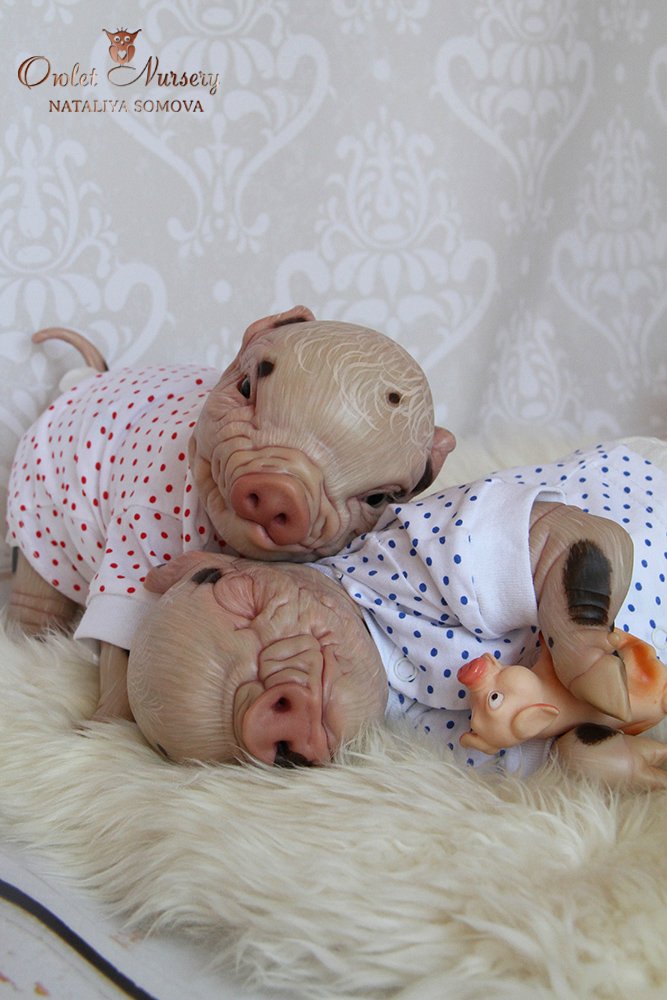 Свинка Пеппа и её младший братик Джордж. Поросята реборн Наталии Сомовой