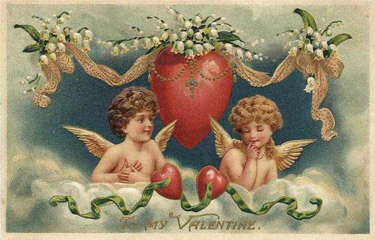 Старинные открытки с Денем Святого Валентина | Бэйбики Старинные открытки с Денем Святого Валентина