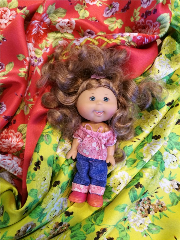 Весенний коллаж тканей — Куклы Cabbage Patch Kids (Капустки): винтаж 80