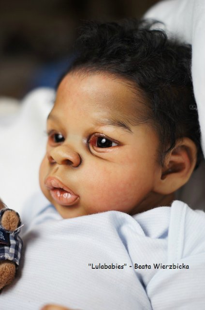 Афро-реборненочек истинный мальчишка Асриель Asriel прототип Беаты Вежбицки, Польша (фото 8)