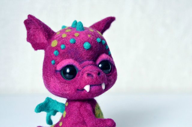 Осенние дракончики. Игрушки валянием из шерсти