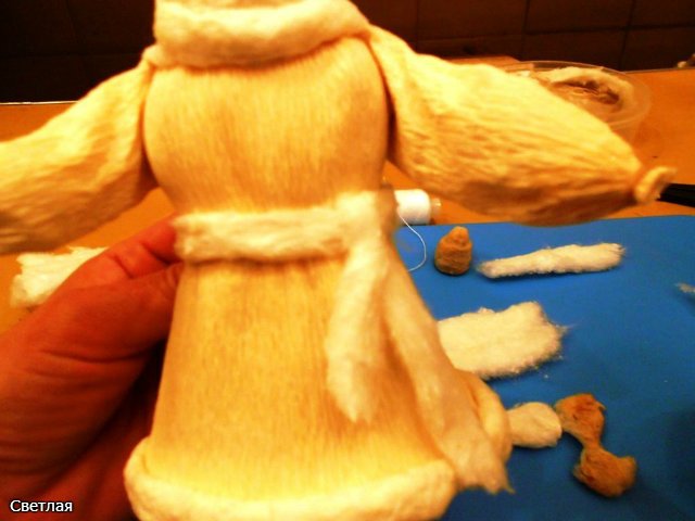 Реставрация антикварной новогодней игрушки из ваты. Снегурочка и Дед Мороз. +БОНУС, папье маше из ваты