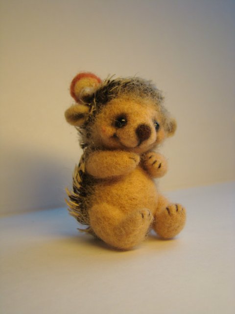 Весна, ёжики проснулись. Игрушки валянием из шерсти ручной работы (фото 3)