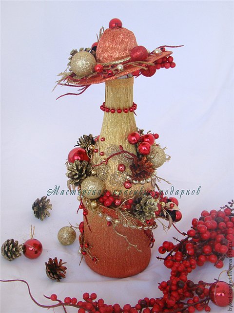 Новогодний декор бутылок — Интересное и необычное: фотоподборки