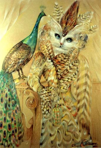 Кошка в перьях