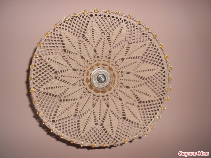 Абажуры из вязаных салфеток