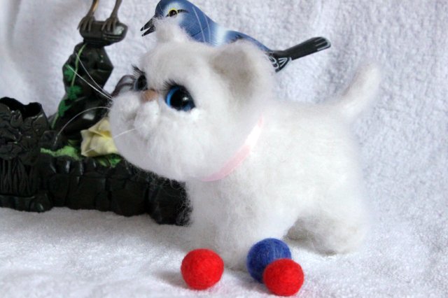 Моя кошечка валянием из шерсти готова