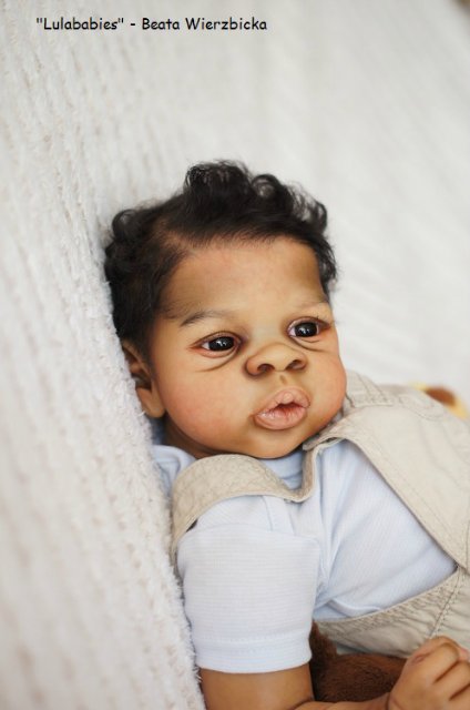 Афро-реборненочек истинный мальчишка Асриель Asriel прототип Беаты Вежбицки, Польша