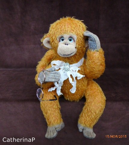Мартышка и очки — Текстильные игрушки и примитивы: кофейные (фото 10)