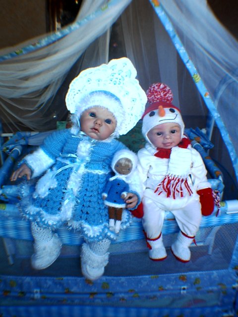 Снегурочка реборн Лола и веселый снеговик Ларс