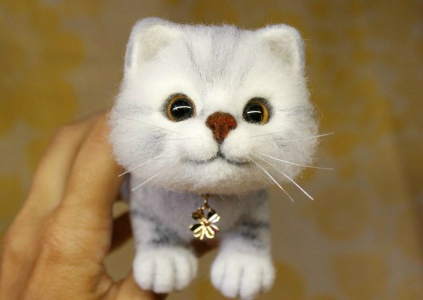 Котики моей сестры. Игрушки валянием из шерсти