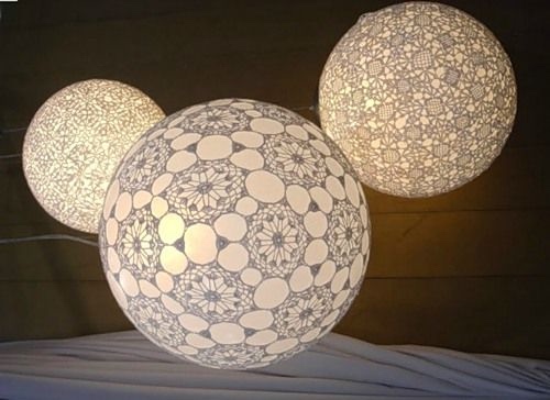 Абажуры из вязаных салфеток (фото 9)