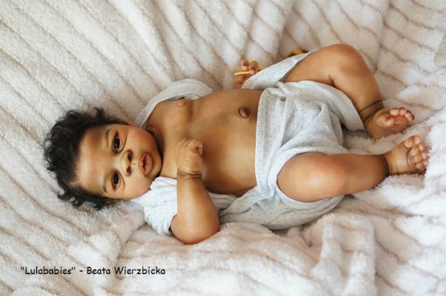 Афро-реборненочек истинный мальчишка Асриель Asriel прототип Беаты Вежбицки, Польша