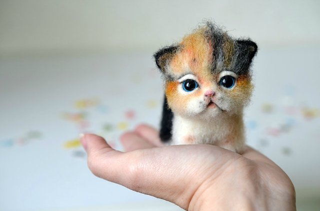 Летние мурчалки. Игрушки валянием из шерсти ручной работы (фото 9)