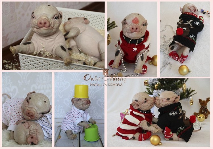 Свинка Пеппа и её младший братик Джордж. Поросята реборн Наталии Сомовой