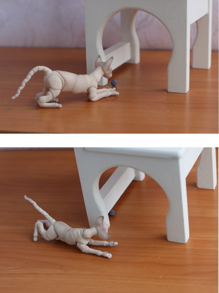 Кот играет с мячиком — Разные куклы BJD (БЖД): редкие бренды