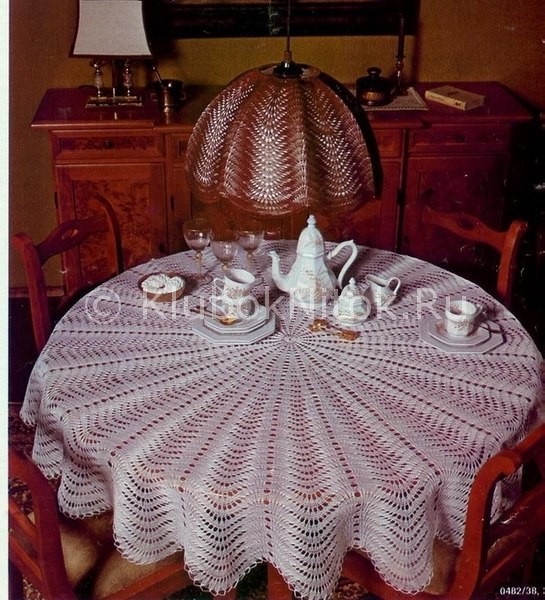 Абажуры из вязаных салфеток