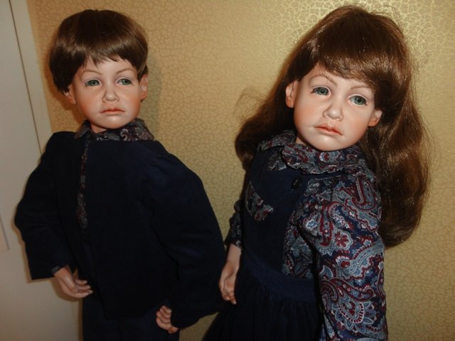 Двойняшки Джесс - брат и сестра. Фарфоровые куклы Steve Angela Clark