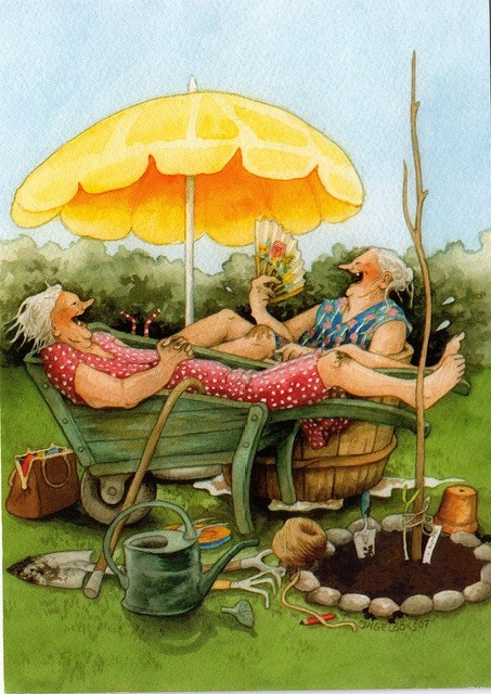 Страшно стареть или веселая старость. Открытки финской художницы Inge Löök (фото 5)