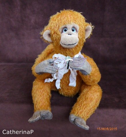 Мартышка и очки — Текстильные игрушки и примитивы: кофейные