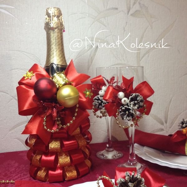 Новогодний декор бутылок — Интересное и необычное: фотоподборки (фото 3)