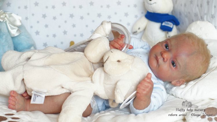 Златовласый малыш с глазами цвета незабудок. Мой Максюша, кукла реборн Олеси Венгер (фото 2)