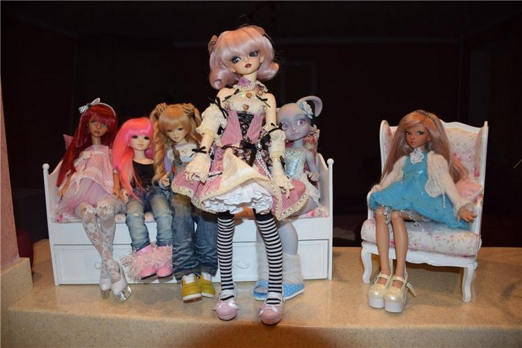 Распаковка MiniFee Chloe от Fairyland, а также сравнительные фото других бжд кукол мсд формата, проживающих у нас
