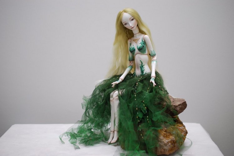 Новый образ для русалки. Фарфоровая кукла Ручной работы