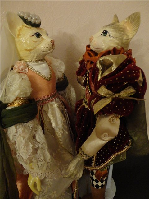 Повесть о Ромео и Джульетте. Куклы-коты коты из фарфора - Katerines collection (фото 2)