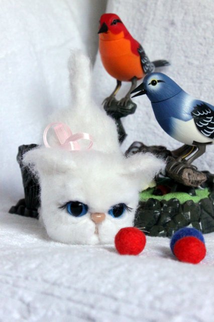 Моя кошечка валянием из шерсти готова