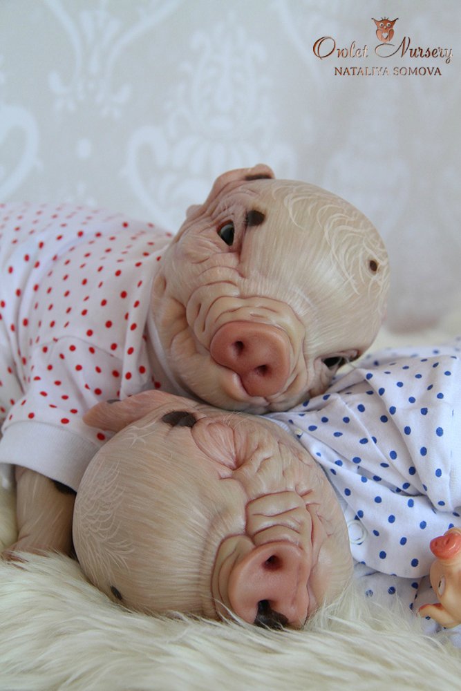 Свинка Пеппа и её младший братик Джордж. Поросята реборн Наталии Сомовой