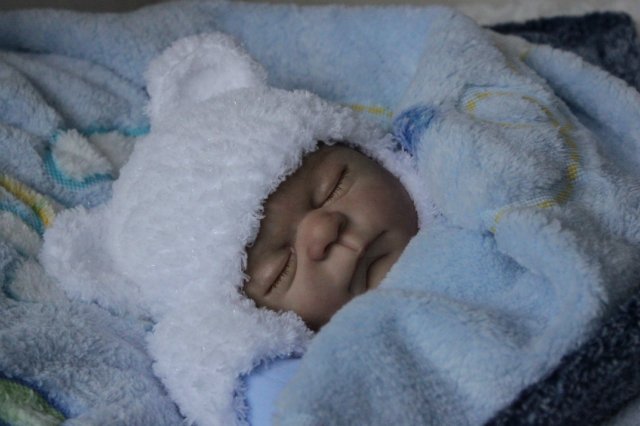 Спящий малышок Жульенчик. Куколка реборн Вишни Виктории