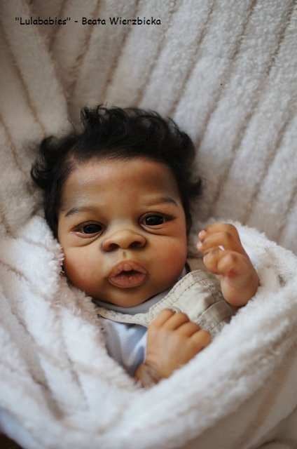 Афро-реборненочек истинный мальчишка Асриель Asriel прототип Беаты Вежбицки, Польша