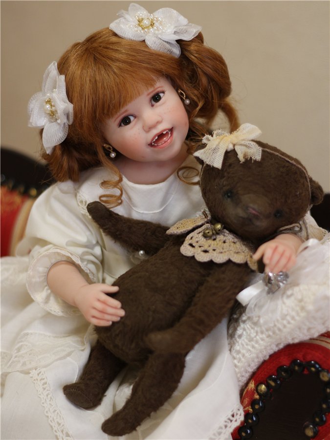 Тебя солнце улыбкой своей обласкало и наполнило жизнью и светом своим … авторская кукла Джули Фишер, Julie Fischer